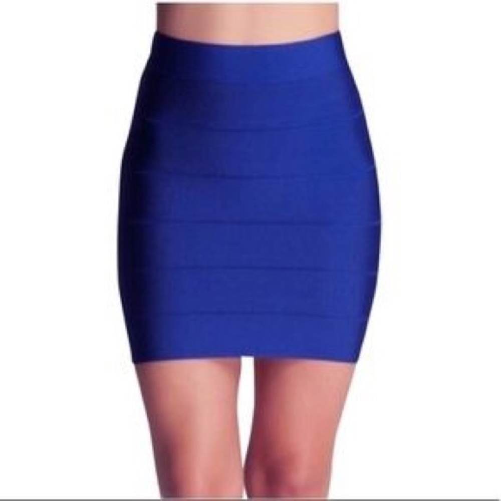 BCBG blue bandage skirt
